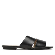 Klapki i japonki damskie - Klapki Calvin Klein Flat Slide - Lth 2 Straps HW0HW02365 Czarny - miniaturka - grafika 1