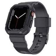 Akcesoria do smartwatchy - Kingxbar CYF537 2w1 pancerne etui Apple Watch SE, 8, 7, 6, 5, 4, 3, 2, 1 (45, 44, 42 mm) z paskiem szare - miniaturka - grafika 1