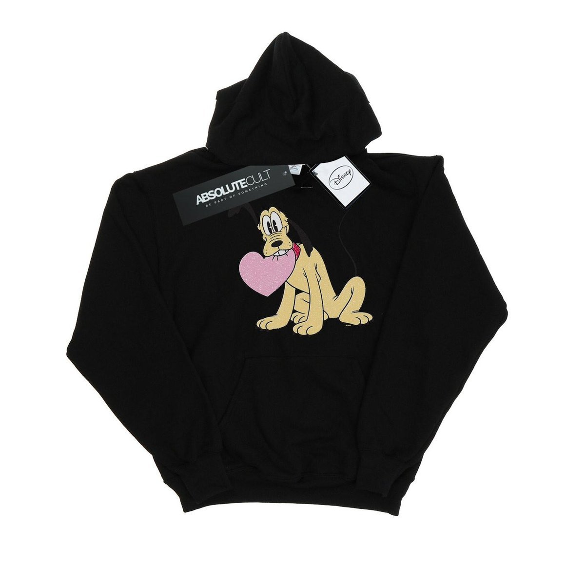 Disney Damska Bluza Z Kapturem Pluto Love Heart (M / Czarny)