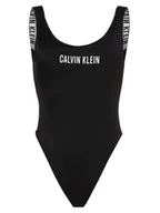 Stroje kąpielowe - Calvin Klein Damski strój kąpielowy Kobiety czarny nadruk, S - miniaturka - grafika 1