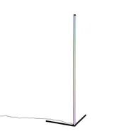 Lampy stojące - QAZQA Czarna lampa podłogowa z diodą LED RGB i pilotem - Carla - miniaturka - grafika 1