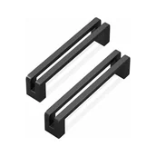 Zawiasy, okucia i inne akcesoria - 10 uchwytów do szafek kuchennych ze śrubami, klamki do drzwi ze stopu cynku, uchwyty do szuflad kuchennych (czarne) - miniaturka - grafika 1