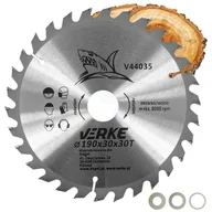 Tarcze do pił - PIŁA TARCZA WIDIOWA DO CIĘCIA DREWNA 190x30 30 ZĘBÓW VERKE V44035 + REDUKCJE - miniaturka - grafika 1