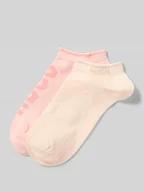 Skarpetki damskie - Krótkie skarpety z nadrukiem z logo w zestawie 2 szt. - miniaturka - grafika 1