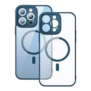 Zestaw ochronny Baseus Frame przeźroczyste etui magnetyczne i szkło hartowane do iPhone 14 Pro (niebieski) - Etui i futerały do telefonów - miniaturka - grafika 2