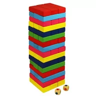 Klocki - Wood Toys Drewniana wieża Jenga, kolorowy - miniaturka - grafika 1