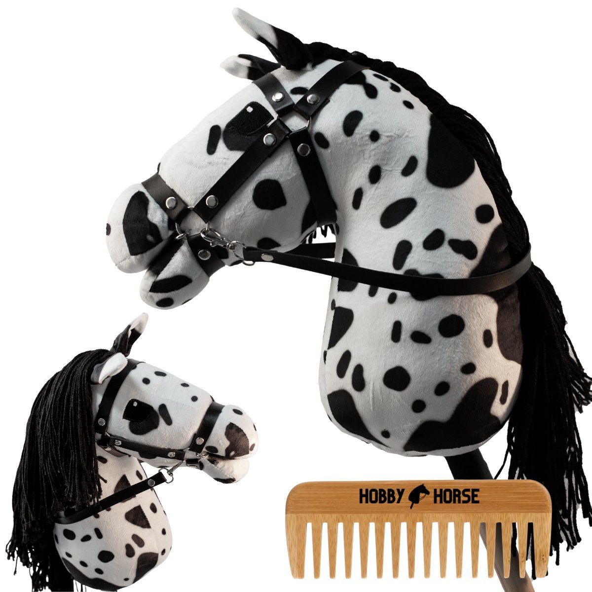 HOBBY HORSE KOŃ NA KIJU A3 KONIK GŁOWA KONIA PATYKU Z GRZYWĄ + GRZEBIEŃ [M-HOBBYHORSE11]