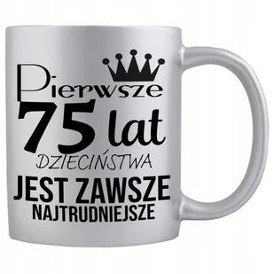 KUBEK PERŁOWY SREBRNY 300ML IDEALNY PREZENT URODZINOWY NA 75 URODZINY WZ - Kubki KUBEK PERŁOWY SREBRNY 300ML IDEALNY PREZENT URODZINOWY NA 75 URODZINY WZ - Kubki - miniaturka - grafika 1