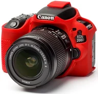 Akcesoria fotograficzne - EasyCover Osłona gumowa dla Canon 200D/250D czerwona - miniaturka - grafika 1