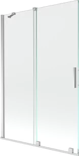 Mexen Velar parawan nawannowy 2-skrzydłowy przesuwny 120 x 150 cm, transparent, chrom - 896-120-000-01-01 - Parawany nawannowe - miniaturka - grafika 1