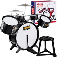 Zabawy w naśladowanie dorosłych - Duża rockowa perkusja bębny talerze pałeczki + krzesło IN0161 CY - miniaturka - grafika 1
