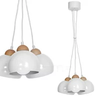 Lampy sufitowe - Luminex Lampa wisząca zwis żyrandol Dama 3x60W E27 biały/brzoza 0648 - miniaturka - grafika 1