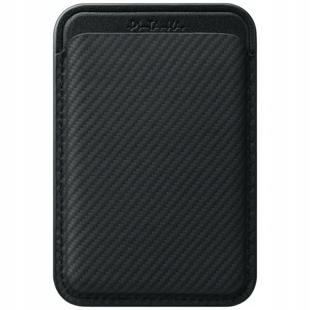 Portfel magnetyczny Pitaka Woven Wallet MagSafe do telefonu czarno szary