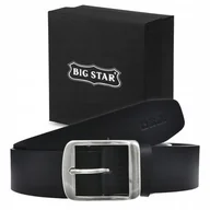 Paski - PASEK do spodni SKÓRZANY UNISEX BIG STAR czarny OO675005 +ETUI 70/85cm - miniaturka - grafika 1