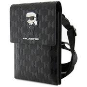 Torebka na telefon KARL LAGERFELD Saffiano Monogram Czarny KLWBSAKHPKK