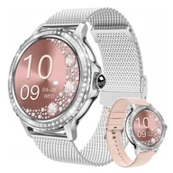 Smartwatch - Zegarek Damski Smartwatch Shine Ciśnieniomierz Puls Rozmowy 2PASKI J.polski - miniaturka - grafika 1