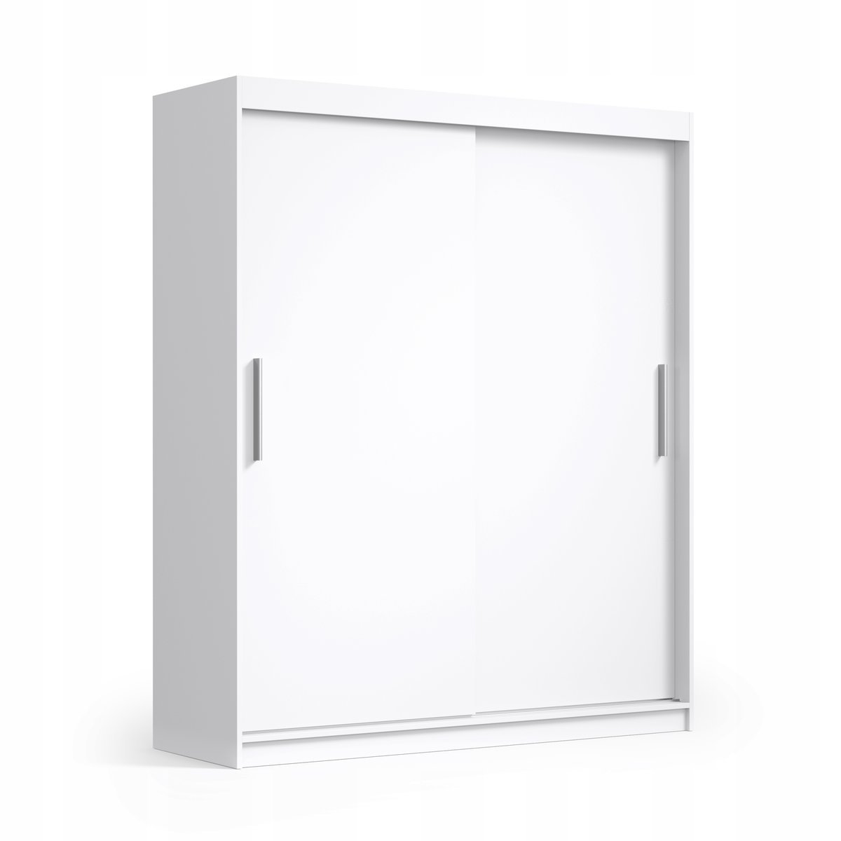 Nowoczesna Szafa Przesuwna 200Cm Biała Szeroka Garderoba Do Sypialni