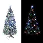 Choinki - vidaXL Sztuczna choinka z plastikowym stojakiem i owietleniem LED 180 cm 220 gazek - miniaturka - grafika 1