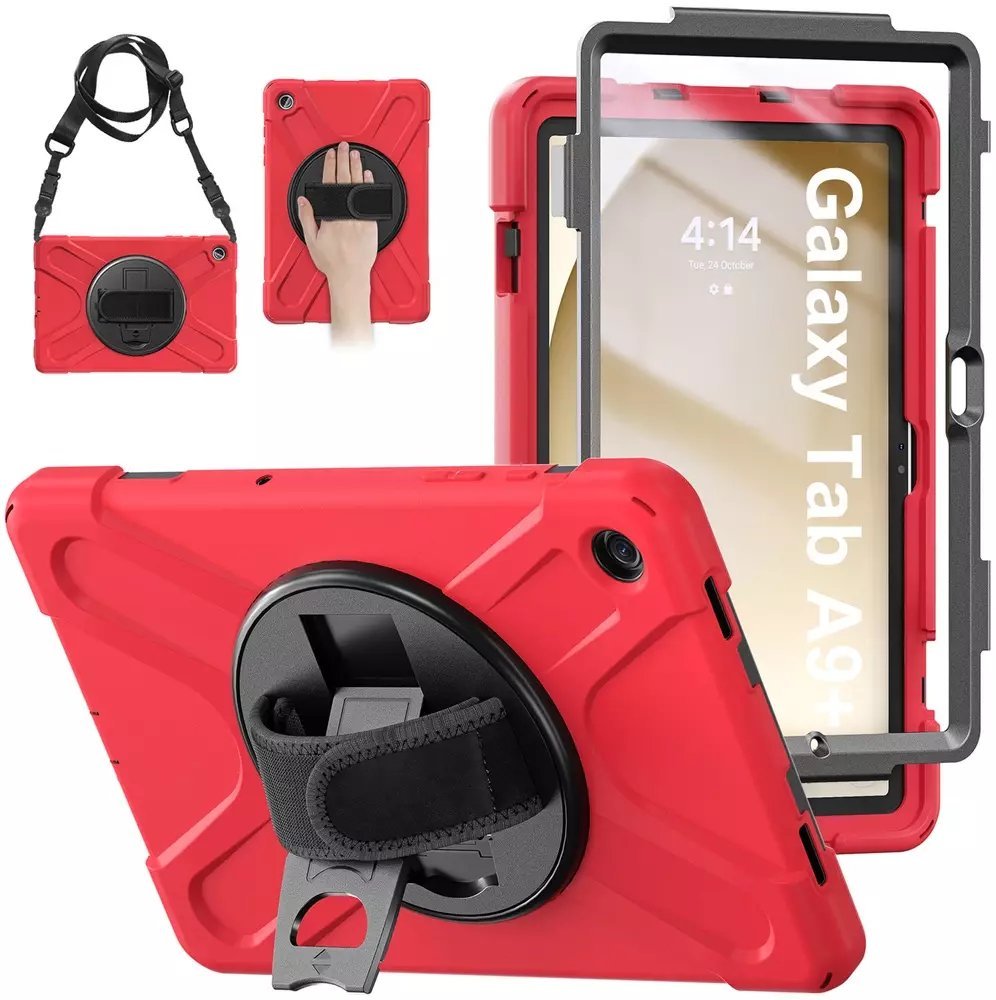 Etui na tablet 4kom.pl Etui Shockproof do Samsung Galaxy Tab A9 Plus 11 2023 X210 X215 X216, czerwone