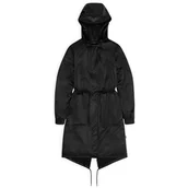 Płaszcze damskie - Rains płaszcz wodoodporny STRING W PARKA W3 18550 84 BLACK GRAIN-XS - miniaturka - grafika 1