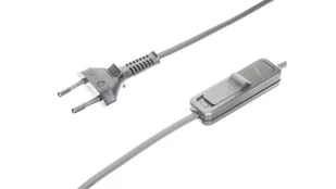 Zamel Kabel zasilający Sznur przyłączeniowy z wyłącznikiem SP/W-190cm srebrny SP/W-190/2X0,5/-SRB YNS10000502 - Kable komputerowe i do monitorów - miniaturka - grafika 2