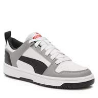 Buty dla dziewczynek - Sneakersy Puma Rebound Layup Lo Sl Jr 370490 20 Puma White-Puma Black-Concrete Gray-For All Time Red - miniaturka - grafika 1