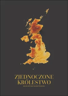 UK mapa złota - plakat Wymiar do wyboru: 29,7x42 cm - Plakaty - miniaturka - grafika 1