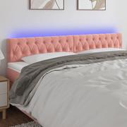 Inne meble do sypialni - vidaXL Zagłówek do łóżka z LED, różowy, 180x7x78/88 cm, aksamit - miniaturka - grafika 1