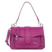 Torebki damskie - Torebka Skórzana Vezze Volta Fuksja - miniaturka - grafika 1