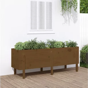 vidaXL Donica ogrodowa na nóżkach, miodowy brąz, 160x50x57 cm, sosna - Pozostałe narzędzia ogrodowe - miniaturka - grafika 1