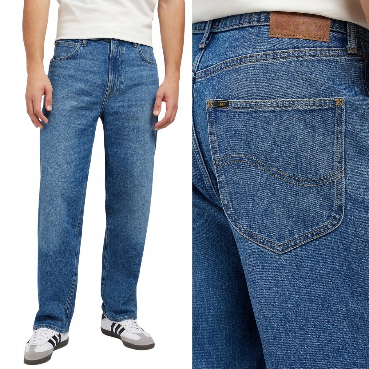 Lee ASHER LOOSE STRAIGHT Handsome bardzo luźne spodnie jeansowe W32 L34