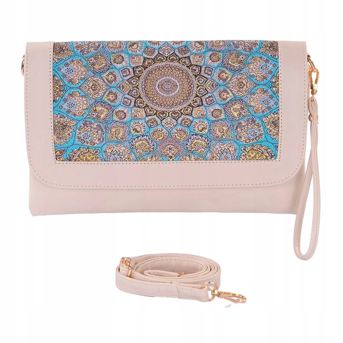 Torebka Damska Mała Kopertówka Elegancka Ekoskóra Turecka Orientalne Wzory