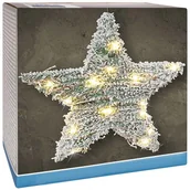 Oświetlenie świąteczne - Vilde Gwiazda Świecąca Świąteczna Ośnieżona Ozdoba Stroik Oświetlenie Święta 30 Led 40 Cm - miniaturka - grafika 1