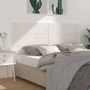 Lumarko Wezgłowie łóżka, białe, 206x4x100 cm, lite drewno sosnowe - Inne meble do sypialni - miniaturka - grafika 1