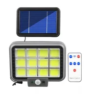 Lampy ogrodowe - Ścienna lampa solarna HS-8022 40w pilot, czujnik ruchu i zmierzchu - miniaturka - grafika 1