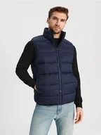 Kurtki męskie - Sinsay - Kamizelka pikowana - granatowy - miniaturka - grafika 1