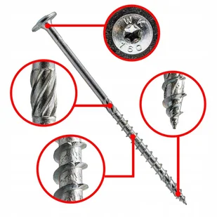 Wkręt do drewna z łbem podkładkowym i gniazdem TX 6x200 mm 100szt. Biały - Wkręty Wkręt do drewna z łbem podkładkowym i gniazdem TX 6x200 mm 100szt. Biały - Wkręty - miniaturka - grafika 1