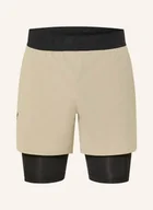 Spodenki damskie - Under Armour Szorty Treningowe 2 W 1 Ua Vanish Elite beige - miniaturka - grafika 1