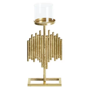Świecznik metalowy 47 cm złoty NIAS - Świeczniki - miniaturka - grafika 1
