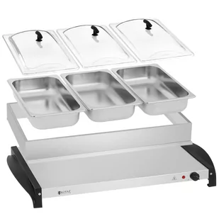 Podgrzewacz do potraw na 3 pojemniki elektryczny 400W Royal Catering - Wyposażenie lokali gastronomicznych - miniaturka - grafika 1