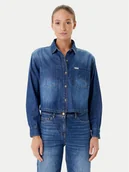 Koszule damskie - Guess Jeans Koszula jeansowa W5YH0D D5M8A Granatowy Regular Fit - miniaturka - grafika 1