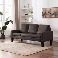 Sofy i kanapy - vidaXL 3-osobowa sofa, brązowa, sztuczna skóra - miniaturka - grafika 1