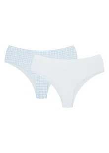 Majtki brazyliany Pie-Pie 2-pak Esotiq niebieski, biały M - Majtki damskie - miniaturka - grafika 1