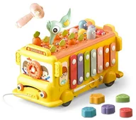 Zabawki sensoryczne - Interaktywny pojazd edukacyjny dla dzieci młoteczek cymbałki +18 miesięcy - miniaturka - grafika 1