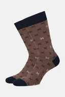 Skarpetki męskie - Skarpety Brązowo Granatowe Wzór - miniaturka - grafika 1