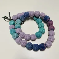 Naszyjniki - Korale szydełkowe naszyjnik boho handmade bawełna - miniaturka - grafika 1