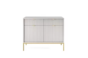 Komoda Delicious ryflowana szara złote nogi - Komody Komoda Delicious ryflowana szara złote nogi - Komody - miniaturka - grafika 1