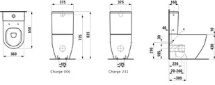 Laufen Pro A Toaleta WC stojąca 65x36 cm bez kołnierza kompaktowa biała H8259620000001 - odbiór osobisty: Kraków, Warszawa - Kompakty WC - miniaturka - grafika 1