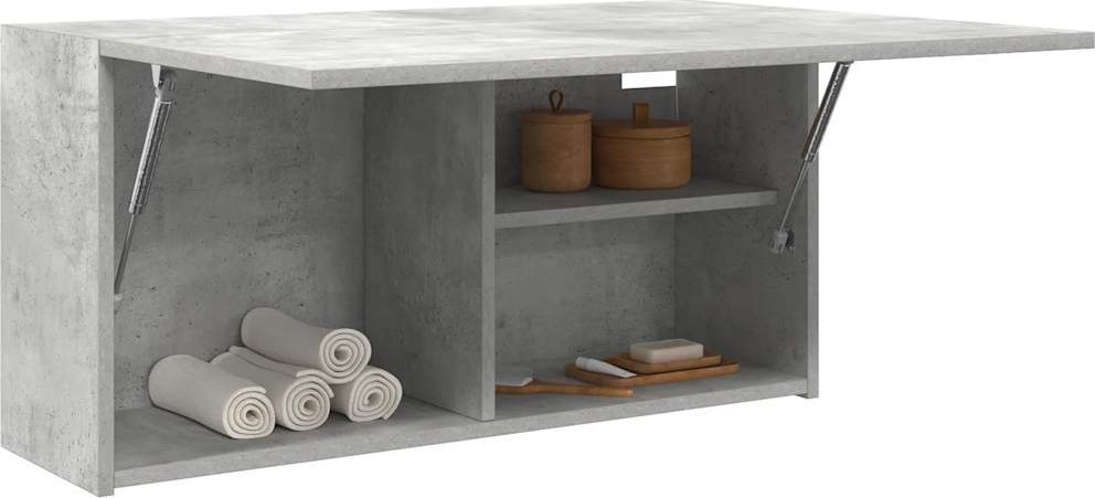 vidaXL Wisząca szafka łazienkowa, szarość betonu, 80x25x40 cm