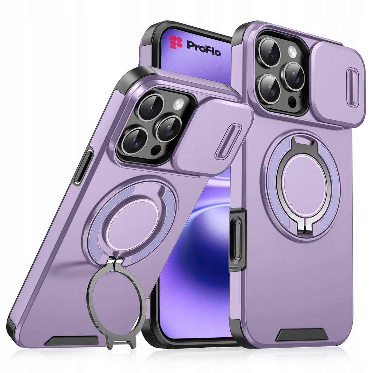 Etui do iPhone 13 Pro Fioletowe Pancerne Osłona Aparatu do MagSafe Case